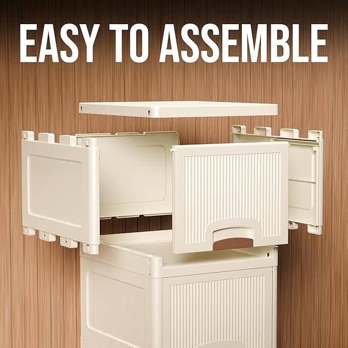 4-Tier Plastic Storage Cabinet