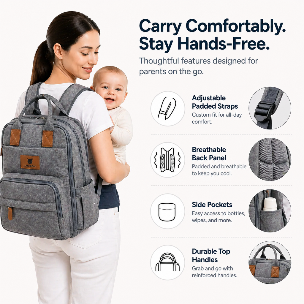 Waterproof Diaper Bag Backpack by ZoobieDoo