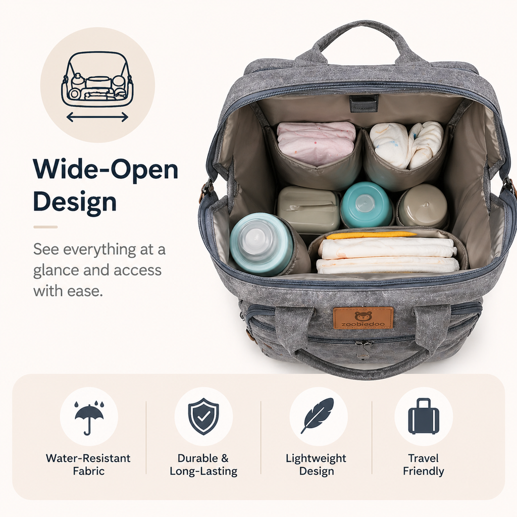 Waterproof Diaper Bag Backpack by ZoobieDoo