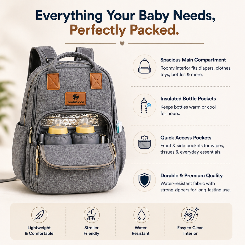 Waterproof Diaper Bag Backpack by ZoobieDoo