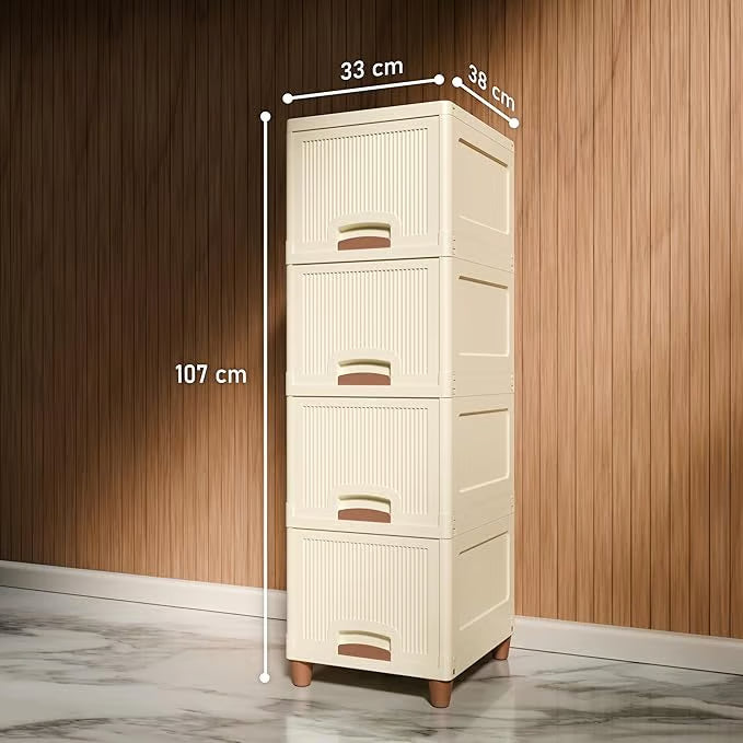 4-Tier Plastic Storage Cabinet